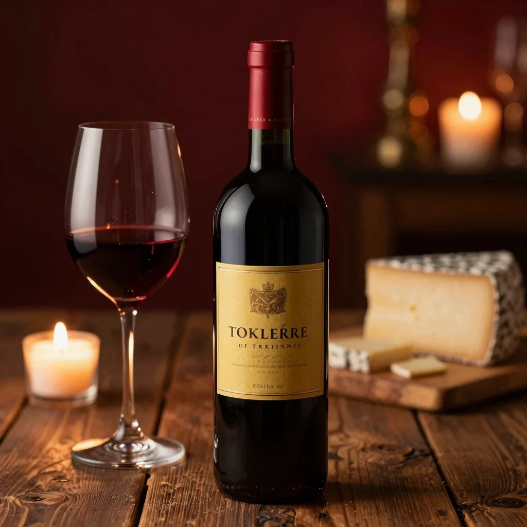 Z-Image product photography example: Prompt 12 - Wine Bottle with Glass